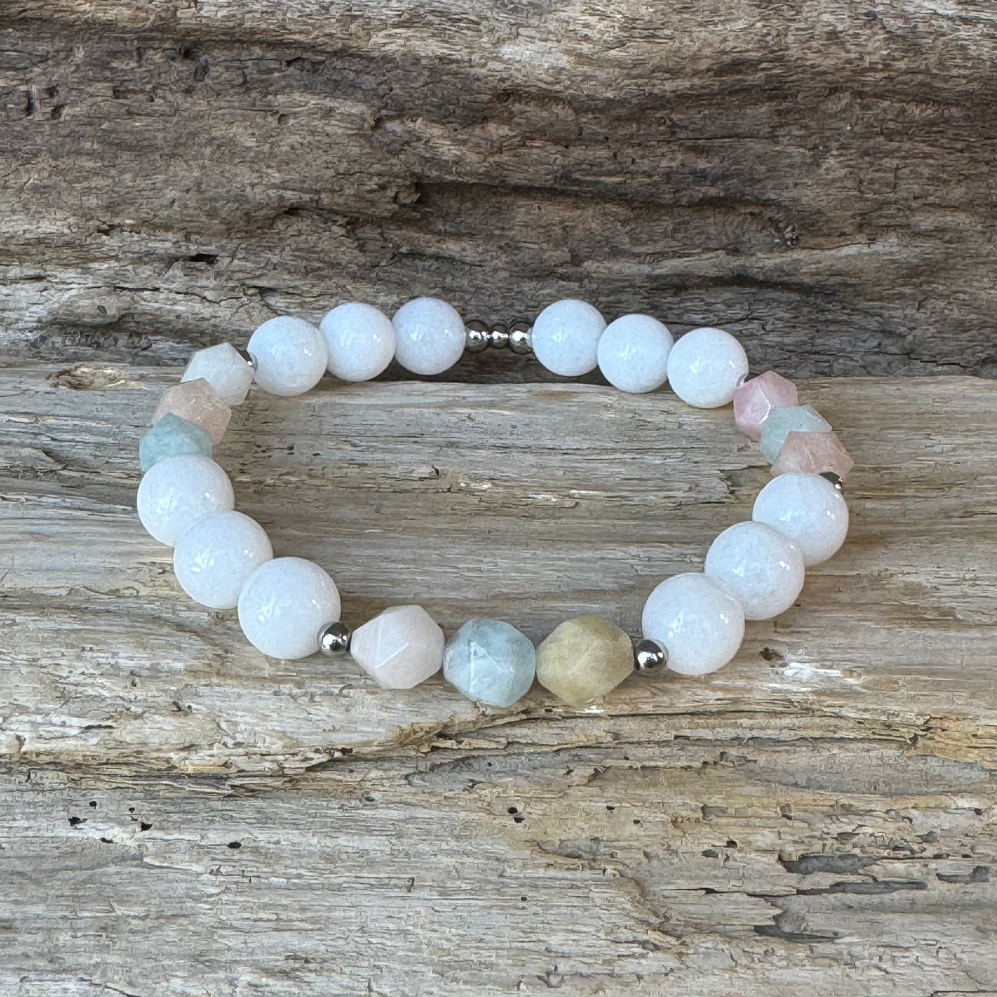 Morganite & White Volcanic Stone - Star