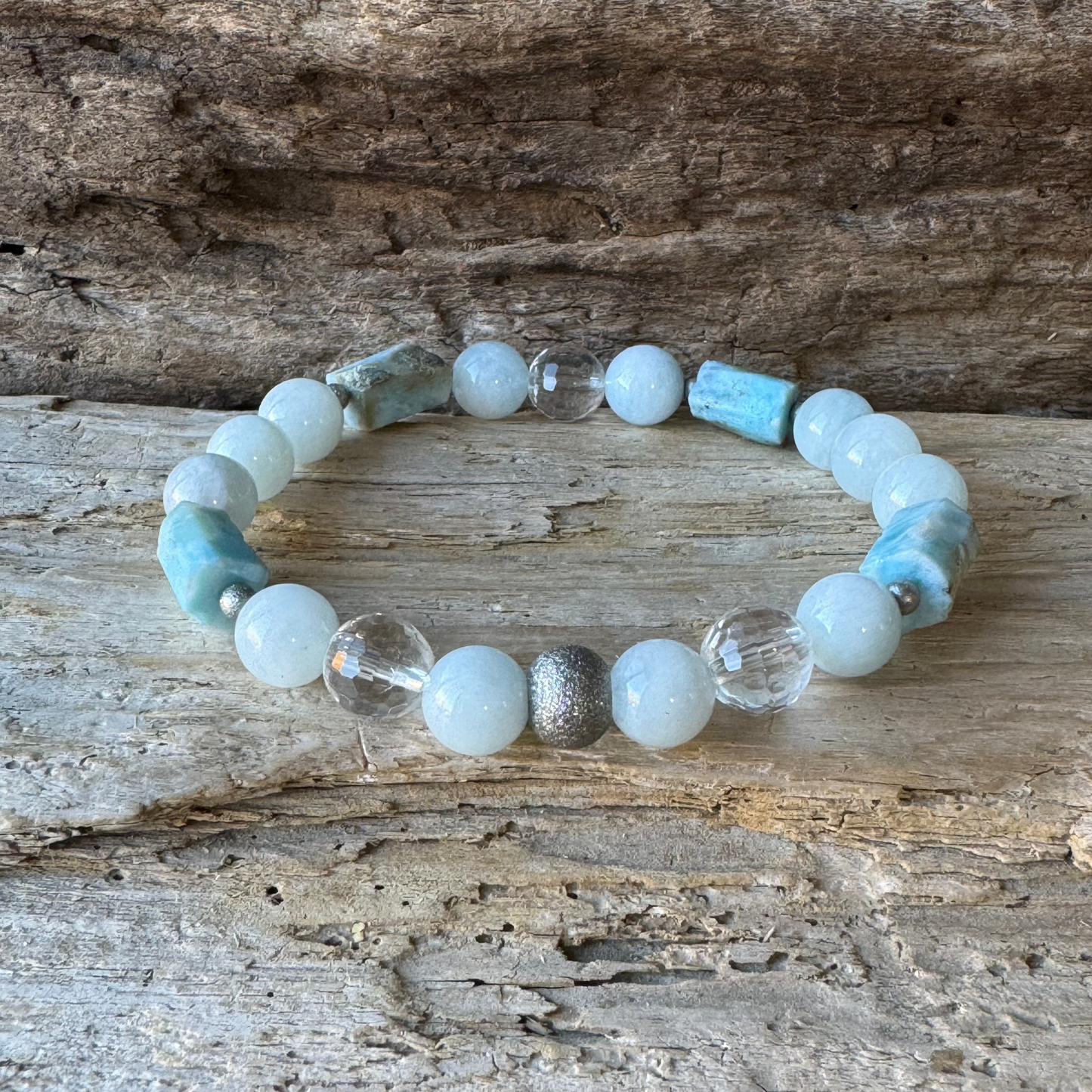 Aquamarine, Quartz Crystal & Larimar